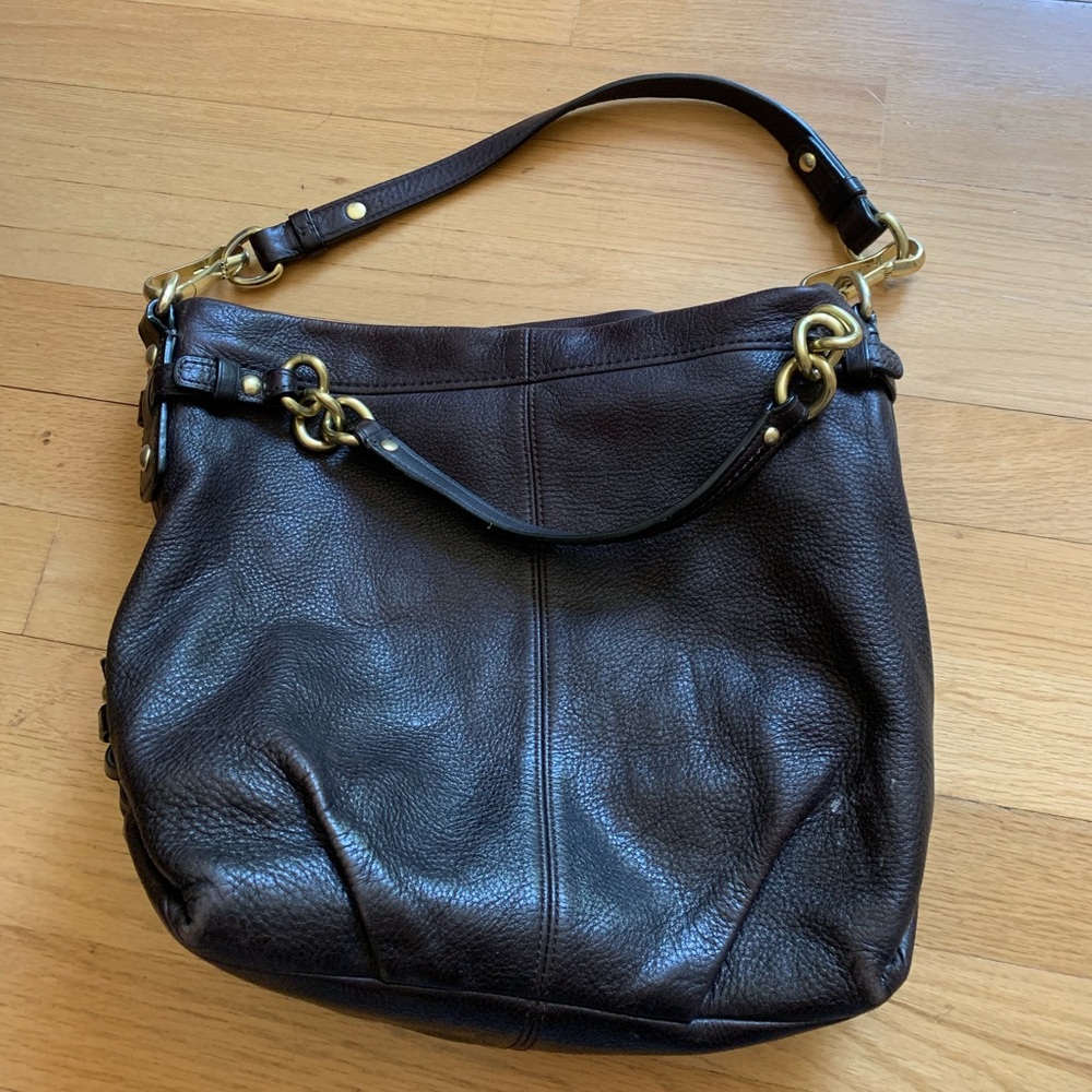 Coach Brown Leather Shoulder Hobo Purse